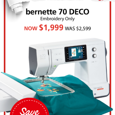 Bernette B70 Deco Embroidery only machine-Sale prices until stocks last