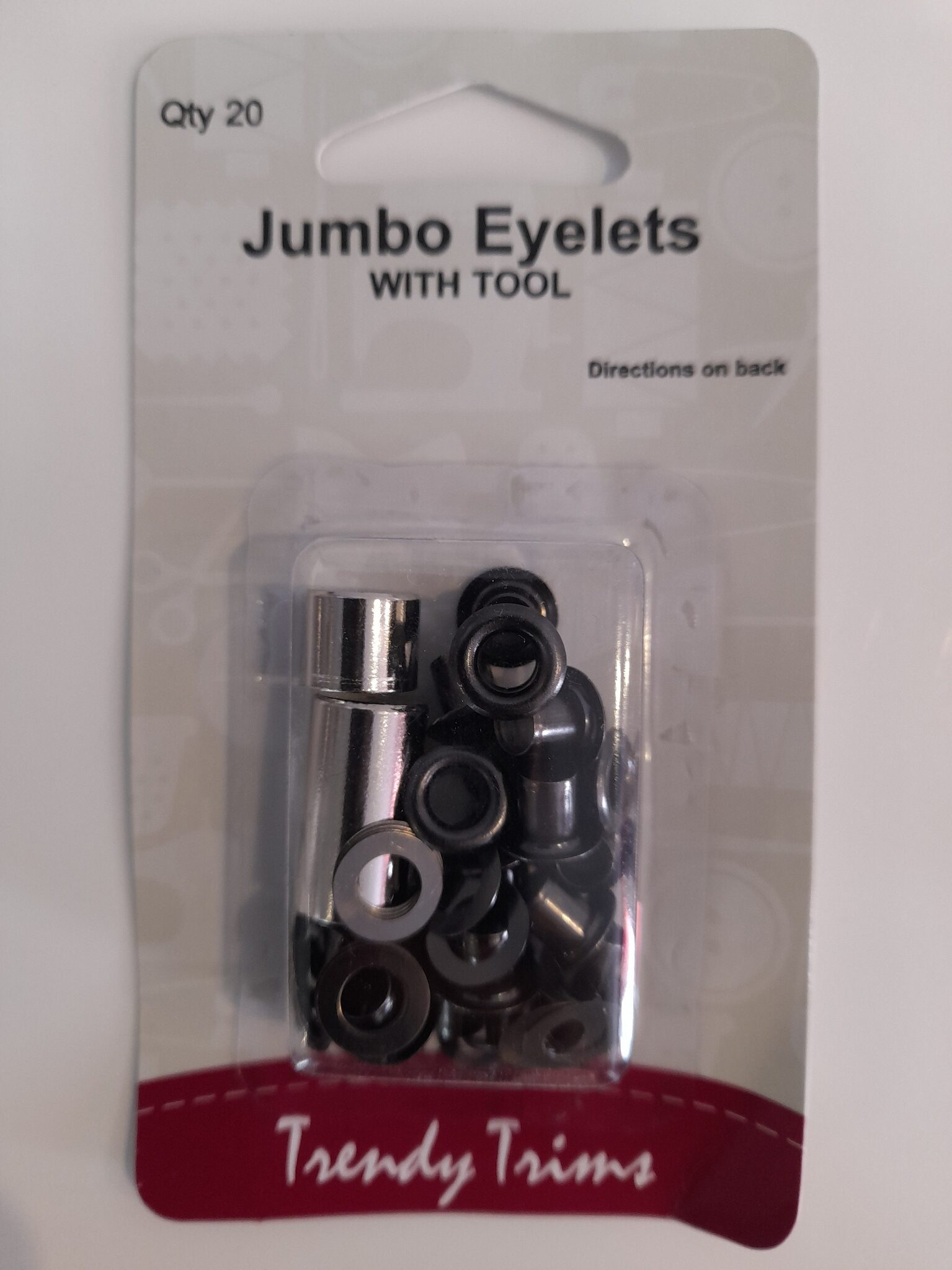Jumbo Eyelets with Tool Black (20) Bernina Sewing Centre Tauranga