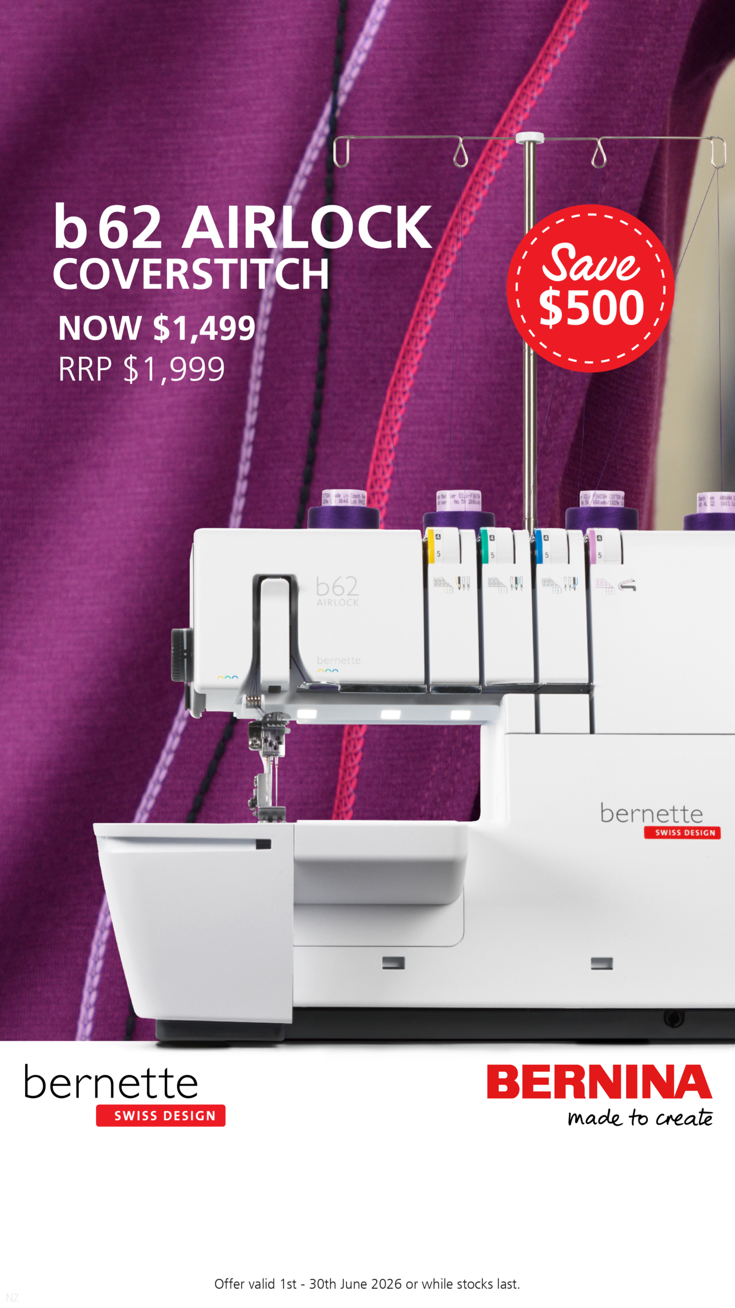 Bernette b62 Air Threader Coverstitch