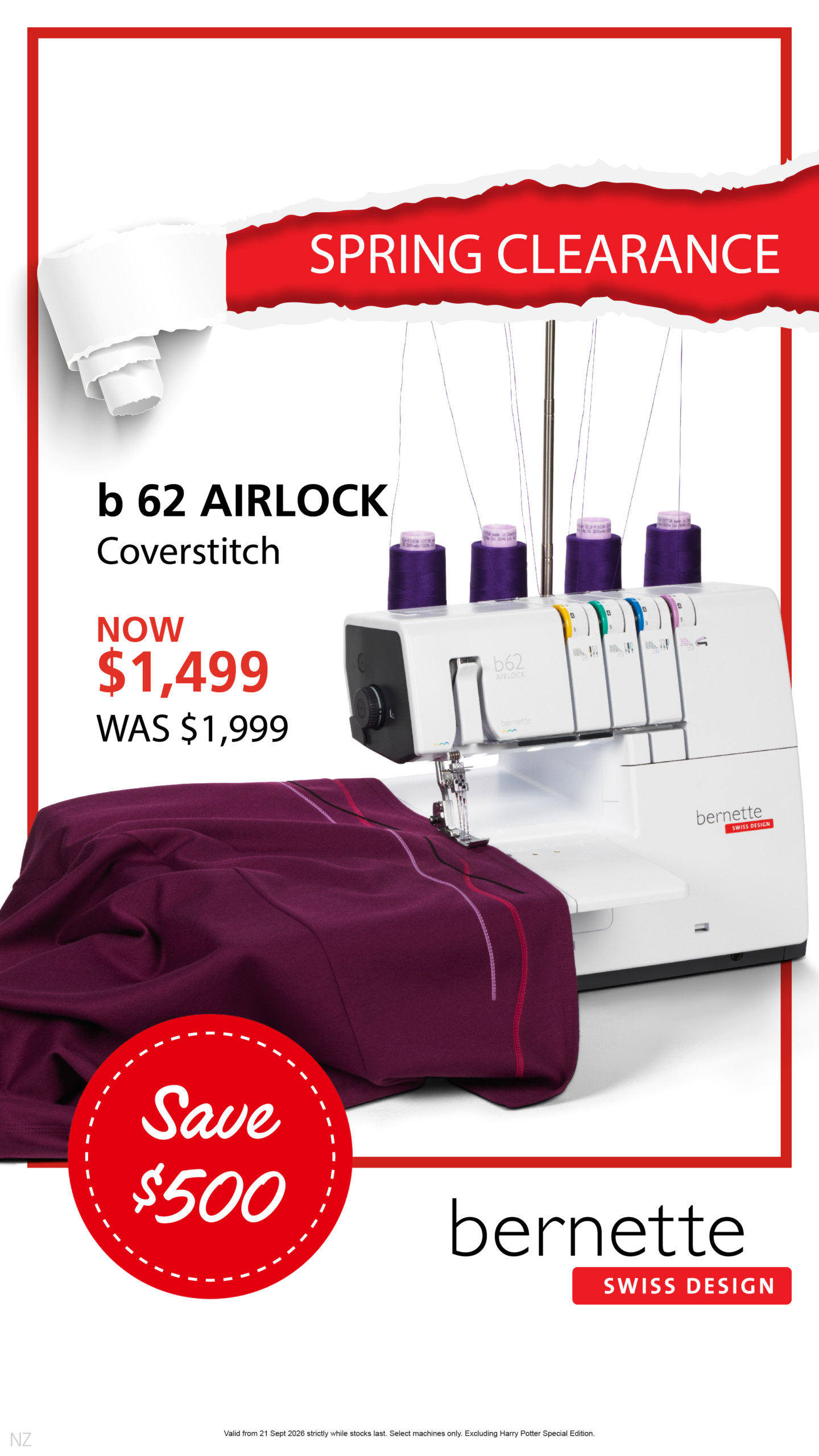 Bernette b62 Air Threader Coverstitch