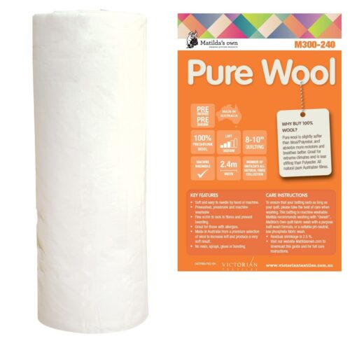 Matildas Own 100% Wool Batting - 2.4 wide