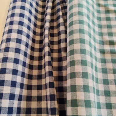 Gretel 100% cotton pre washed- Navy/beige Check