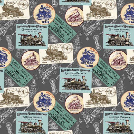 All Aboard - 100% cotton fabric