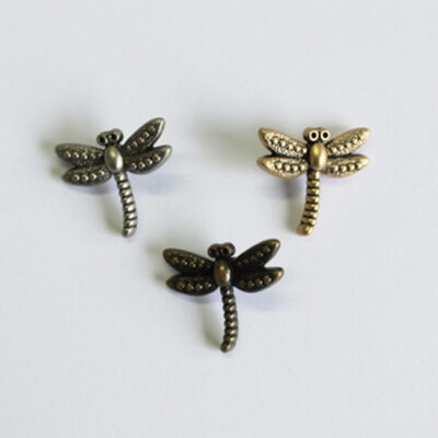 Brass Dragonfly Buttons 22mm