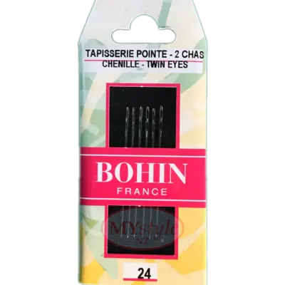 Bohin Chenille Double Eye Needles Size 24- 6/pkt